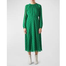 Polka Dots Clothing LK Bennett Addison Polka Dot Midi Dress, Green/Blue