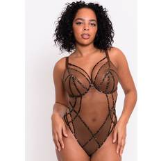 Brown - Women Shapewear & Under Garments Curvy Kate Scantilly Senses Plunge Bodysuit Leopard Brown