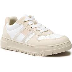 Tommy Hilfiger Tonal Flag Lace-Up Trainers - Beige/White