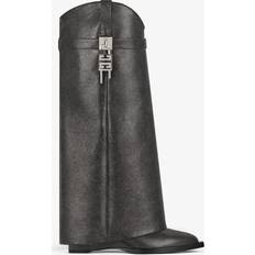 Givenchy Shark Lock Cowboy Boots - Aged Leather - Black