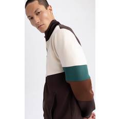 Elastane/Lycra/Spandex - Men Cardigans DeFacto Herren Z5893AZ Cardigan Sweater, Brown