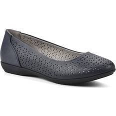 Ballerinas Cliffs Cliffs by White Mountain Women's Cindy Ballet Flat Navy Burnished Smooth