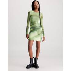 Calvin Klein XXL Dresses Calvin Klein Doppellagiges Mesh-Kleid mit Print