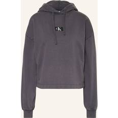 Calvin Klein Vrouw Truien Calvin Klein Washed Woven Label Hoodie - Gray