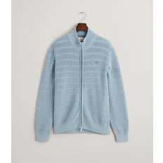 Man - Striped Cardigans Gant Cardigan Structure Light Light blue Blue