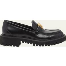 Valentino Garavani Zapatos Valentino Garavani Signature V Logo Loafers - Black