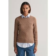 Gant Stretch Cotton Cable C-Neck Brown