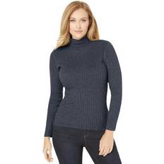 Jessica London Sweaters Jessica London Plus Women's Ribbed Turtleneck Sweater in Heather Charcoal Size 22/24 Sweater 100%