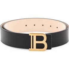 Accessories Balmain Logo Plaque Leather Belt - Black