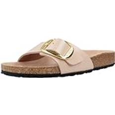 Birkenstock Madrid Big Buckle Hex Sandal New Beige, Beige, 7, Women