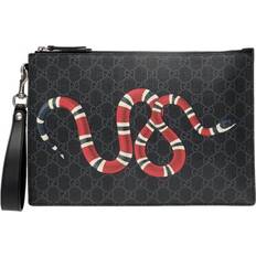 Gucci Clutches Gucci Bestiary Kingsnake Black GG Supreme Canvas Wristlet Clutch