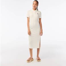 Lacoste Dame Kjoler Lacoste Women’s Polo-Style Midi Dress White