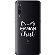 ZOKKO Xiaomi Mi 9 mamma katt fodral mjukt genomskinligt bläck vitt