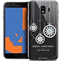 Caseink Fodral för Samsung Galaxy J4 2018 J400 5,5 fodral [kristallgel HD mönster jul kollektion 2017 design julbollar mjuk ultratunn tryckt i Frankrike]