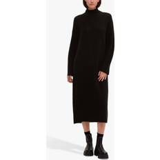 Selected Femme Slfmaline Ls High Neck Klänning - Beige