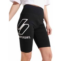 Superdry Woman Shorts Superdry Sportstyle Logo Cycling Shorts Black Woman