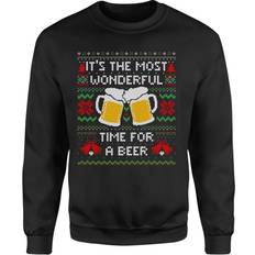 Eduardo Ely Time For Christmas Beer Unisex Christmas Jumper Black