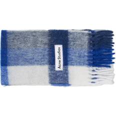 Acne Studios Herren Halstücher & Schals Acne Studios Men's Vally Check Scarf White/Grey/Royal Blue White/Grey/Royal Blue