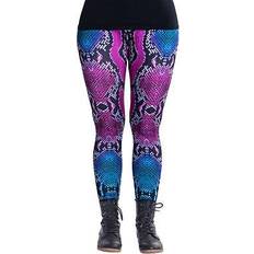 cosey Bedruckte Bunte Tiermotiv-Leggins Einheitsgröße Design Pink Snake