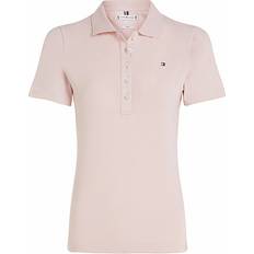 Tommy Hilfiger Women Polo Shirts Tommy Hilfiger 1985 Collection Flag Embroidery Slim Polo WHIMSY PINK