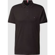 Tommy Hilfiger Black Polo Shirts Tommy Hilfiger Essential Regular Fit Flag Embroidery Polo BLACK