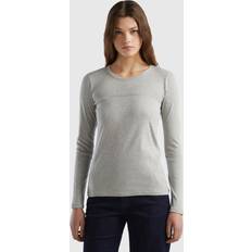 United Colors of Benetton Clothing United Colors of Benetton Long Sleeve Gray T-shirt In 100% XXS, Light Gray, Women