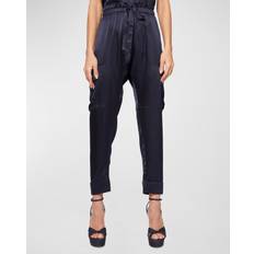 Silk Pants & Shorts Carmen Cropped Silk Cargo Pants