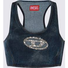 Clothing Diesel Denim Crop Top With Buckle