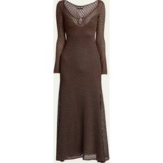 Brown - Long Dress Dresses Tom Ford Openwork neck maxi dress chocolate_brown