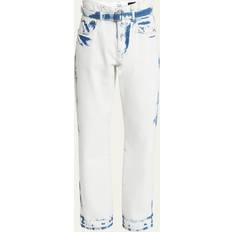 Elastane/Lycra/Spandex Belts Proenza Schouler Ellsworth Bleached Boyfriend Jeans with Belt