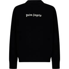 Palm Angels Herre Tøj Palm Angels Logo Rund Hals Langærmet Sweater - Sort