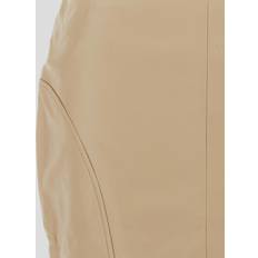 REMAIN Birger Christensen Beige Zip Leather Miniskirt 16-1010 Incense Beig FR