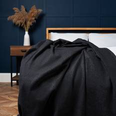 BHS Felt Throw Detail Blankets Black (152.4x)