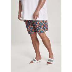 Urban Classics badehose pattern swim shorts black/tropical Schwarz