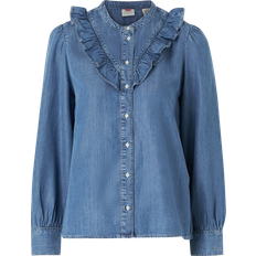 Blu Bluse Levi's Blouse Droite Aspect Denim - Bleu