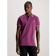 Calvin Klein Polos Calvin Klein Jeans Herren Poloshirt Kurzarm Tipping Slim Fit, Violett Amaranth