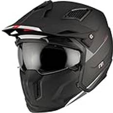 MT Helmets Motorrad-Crosshelm mit abnehmbarem Kinnteil und umwandelbarem Visier Streetfighter Sv (Ece 22.06) Noir Erwachsene
