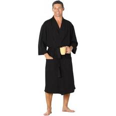 Men Robes KingSize Cotton Jersey Robe in Black 3XL/4XL