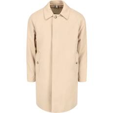 Burberry Men Coats Burberry Single-Breasted Trench Coat Beige