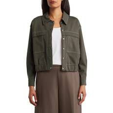 Adrianna Papell Outerwear Adrianna Papell Women's Utility Contrast Knit Jacket Fatigue