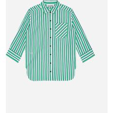 Ganni M Skjorter Ganni Stripe Cotton Shirt - Creme de Menthe