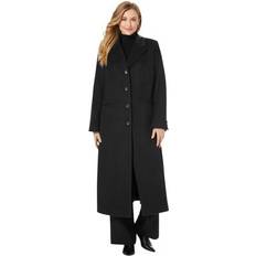 Jessica London Coats Jessica London Plus Women's Full Length Wool Blend Coat in Black Size 14