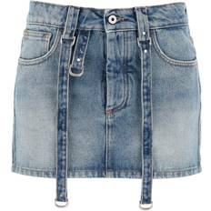 Off-White Rokken Off-White Denim Mini Skirt With Straps - Blue