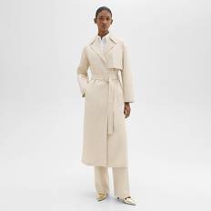 Wrap-Around Outerwear Theory Cotton Blend Long Trench Coat