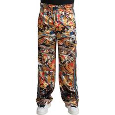 Dolce & Gabbana Multicolor Marble Print Satin Pants IT46