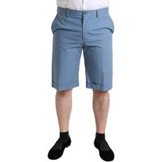 Dolce & Gabbana Blue Shorts Dolce & Gabbana Sky Blue Cotton Hem Men Bermuda Shorts IT54