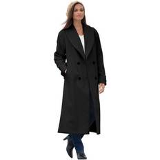 Jessica London Coats Jessica London Plus Women's Shawl Collar Wool Coat in Black Size W Wool Winter Double Breasted Coat