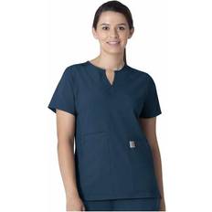 Work Clothes Carhartt Women's Women's Force Essentials Notch Neck Tunic Scrub Top Caribbean Blue