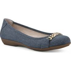 Ballerinas Cliffs Cliffs by White Mountain Women's Charmed Ballet Flats Denim Blue Fabric