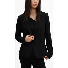 Blazers Mango Women's Blunt Stitching Fitted Blazer Black